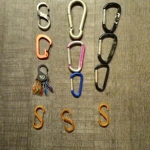 12 Carabeaners,3 are Raited for Climbing, and the Rest Are For everyday